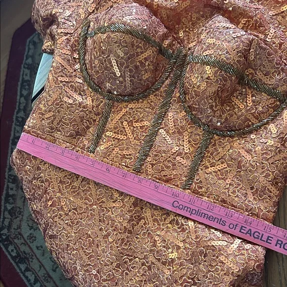 Vintage Orange Sequin Gown - Picture 10 of 16